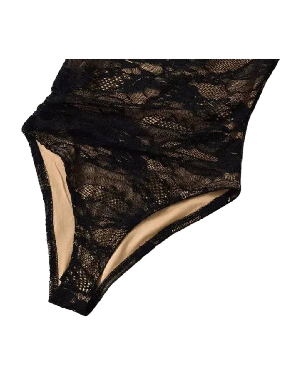 Body en dentelle florale  Col montant  Sans manches
