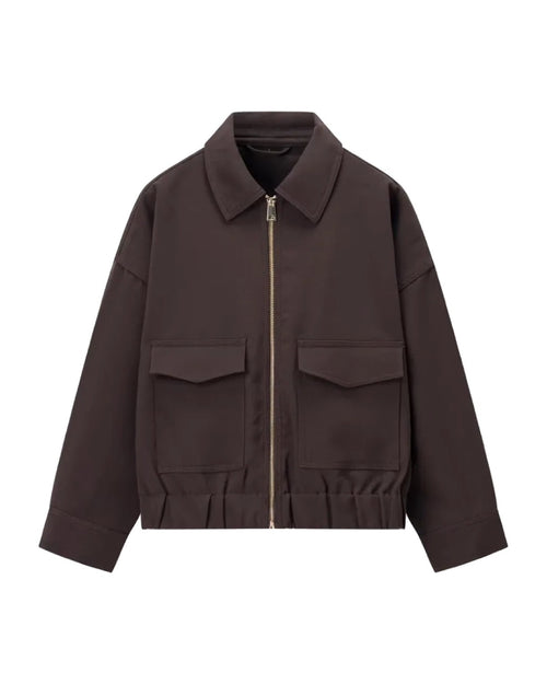 Bomber zippé col chemise