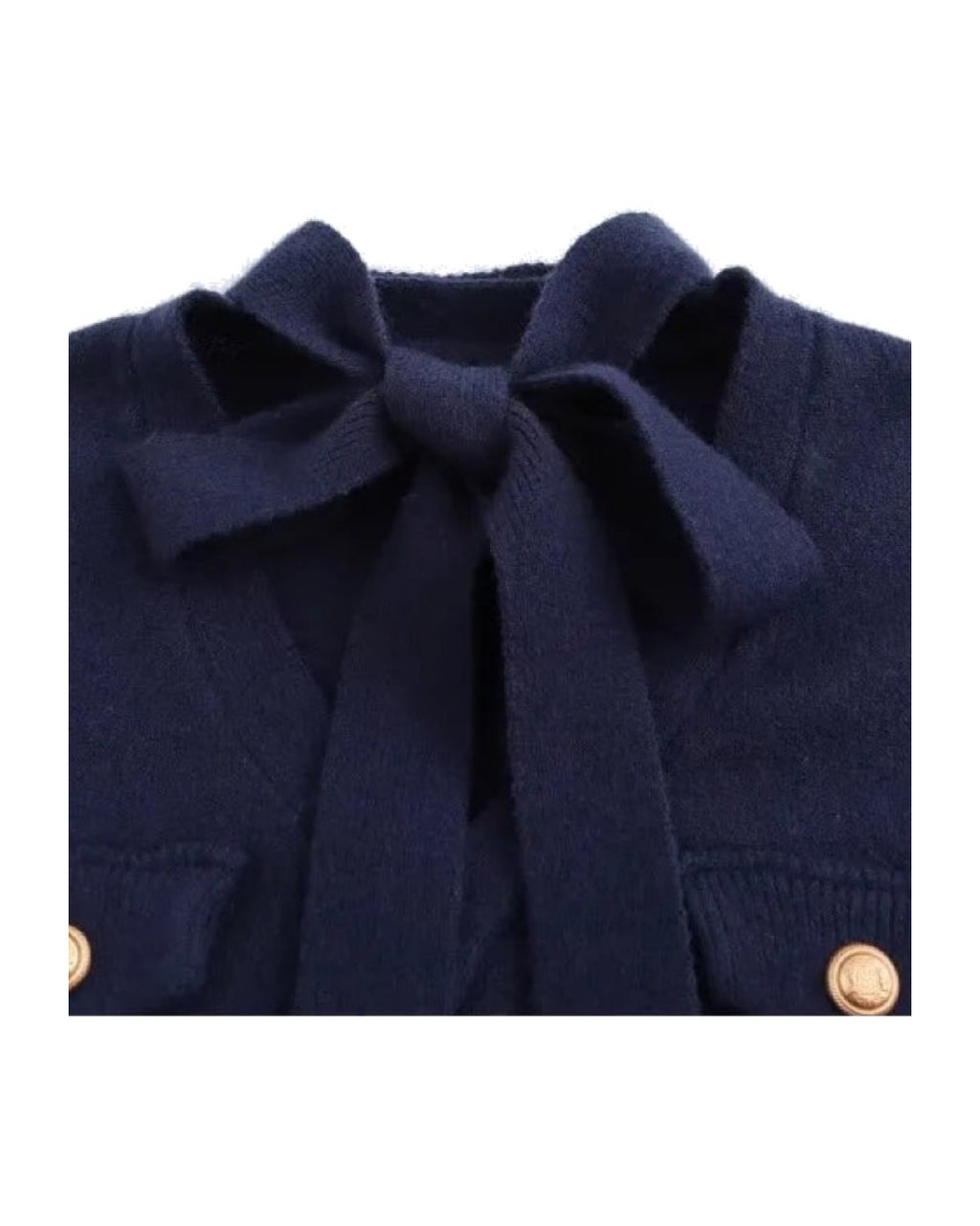 Cardigan en maille à lavallière Coupe courte