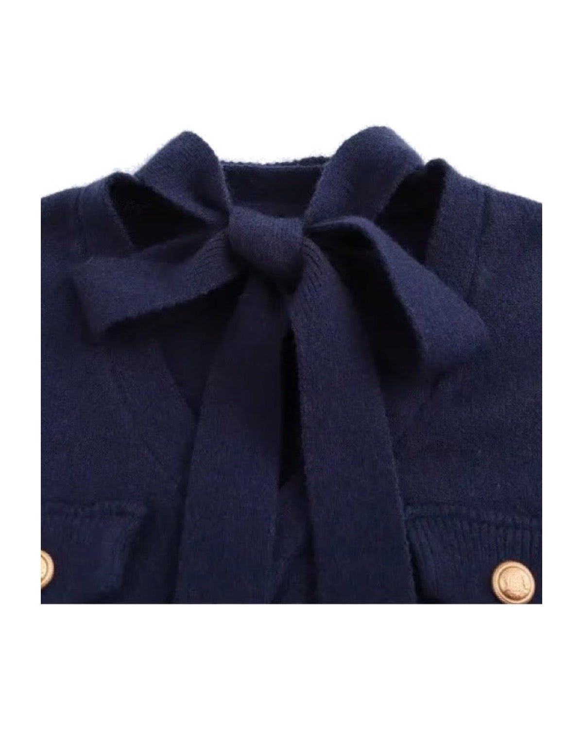 Cardigan en maille à lavallière Coupe courte
