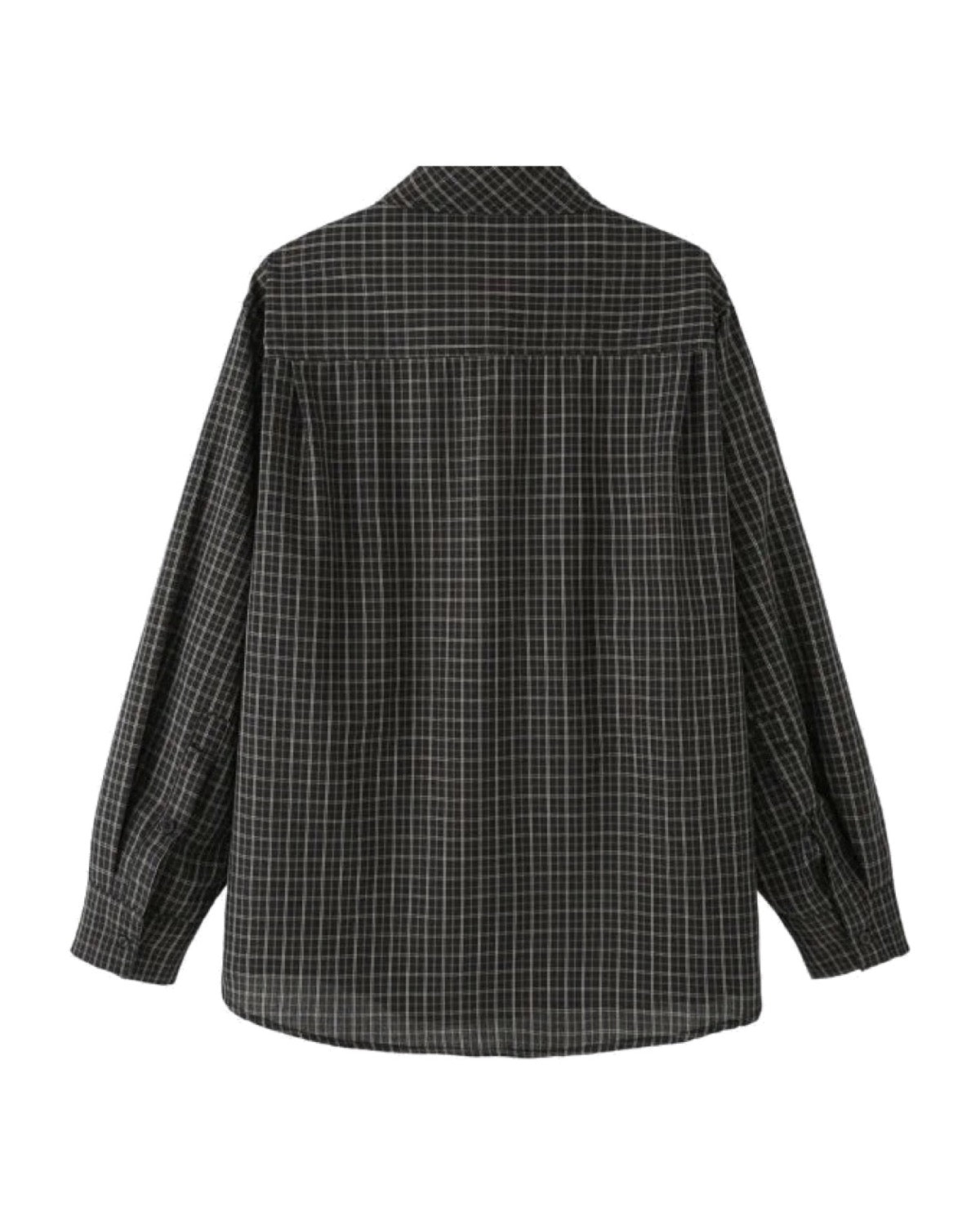 Chemise à carreaux à col lavallière Coupe ample Coton mélangé