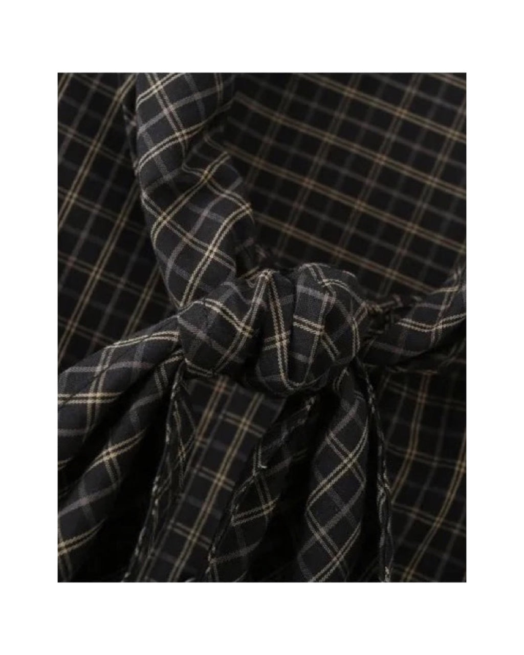 Chemise à carreaux à col lavallière Coupe ample Coton mélangé