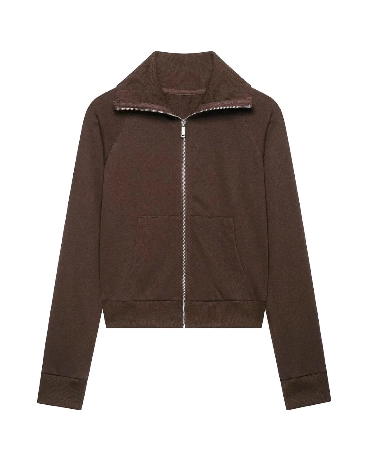 Ensemble veste zippée col montant et pantalon flare