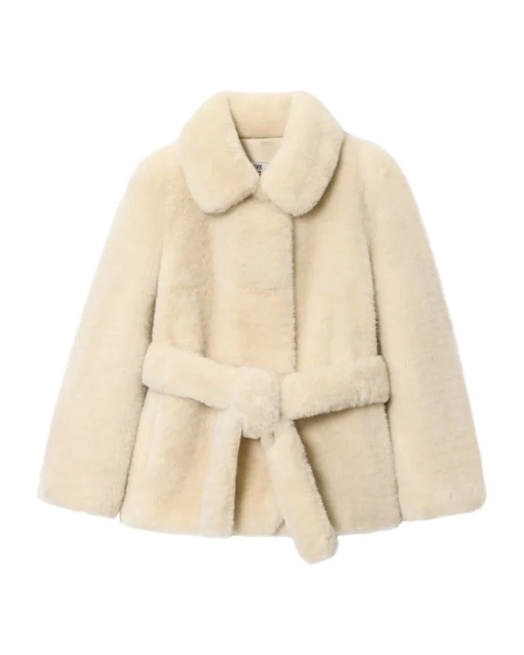 Manteau court en fausse fourrure Col claudine