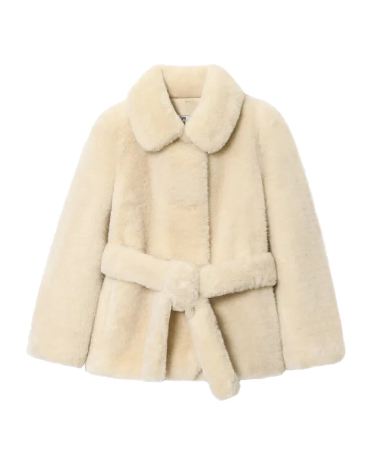 Manteau court en fausse fourrure Col claudine