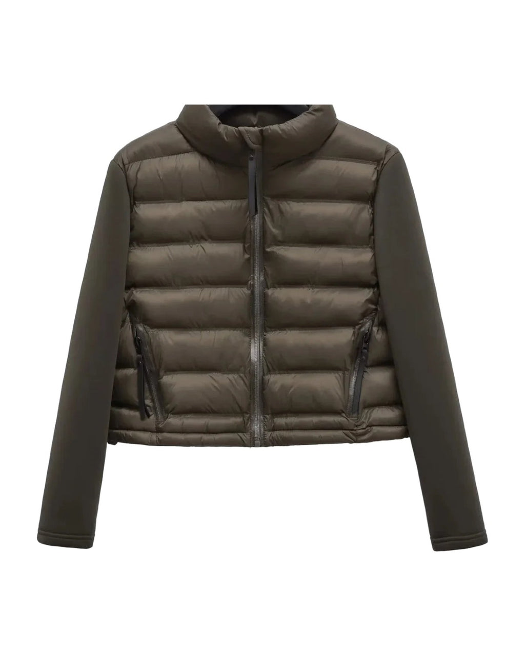 Veste hybride matelassée à manches en maille