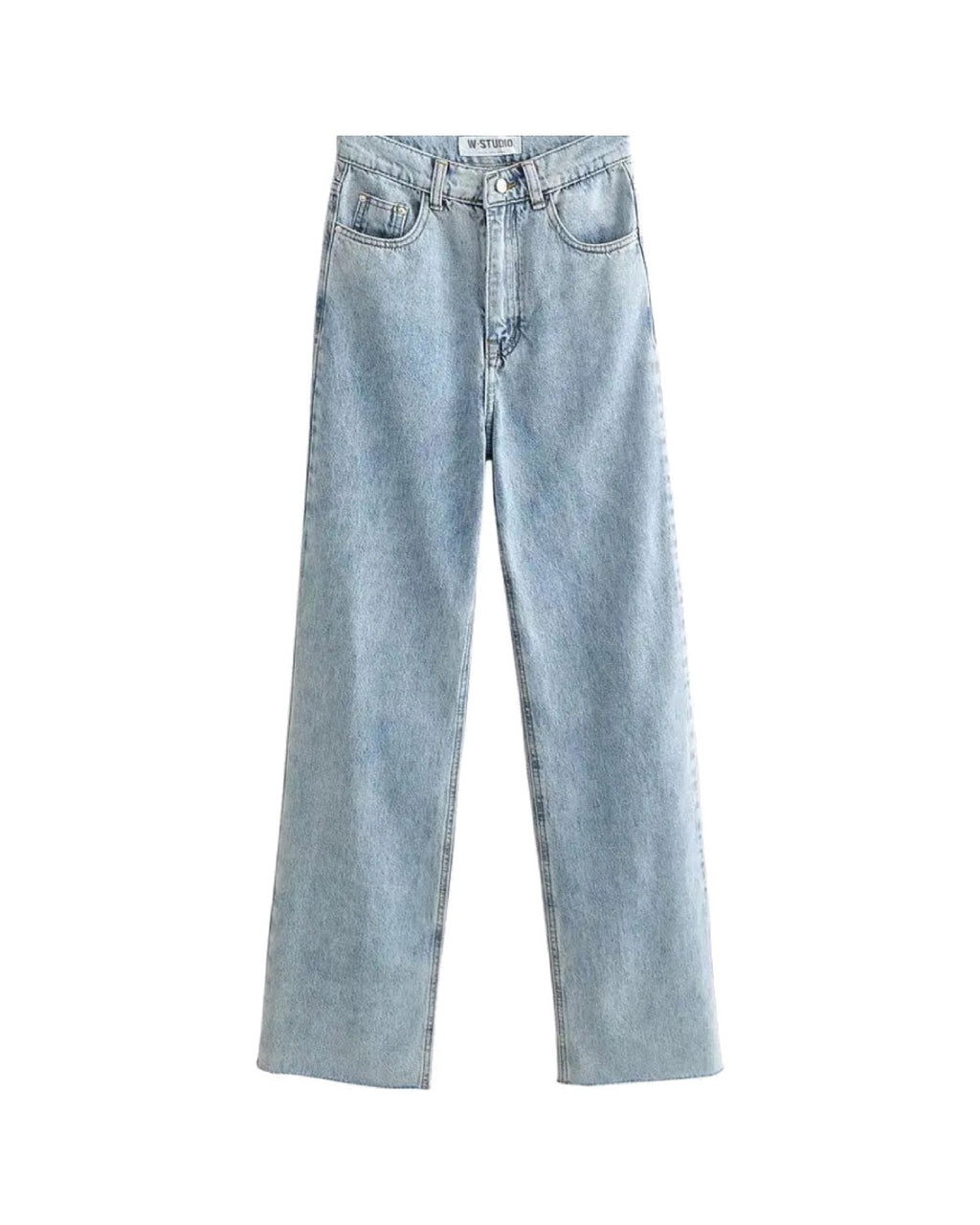 Jean taille haute jambe droite