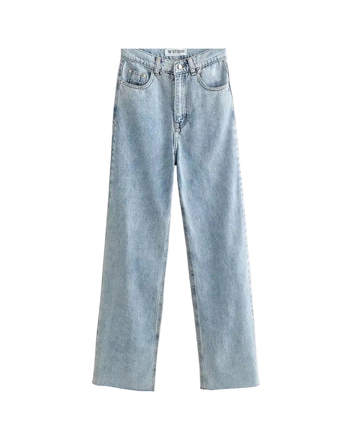Jean taille haute jambe droite