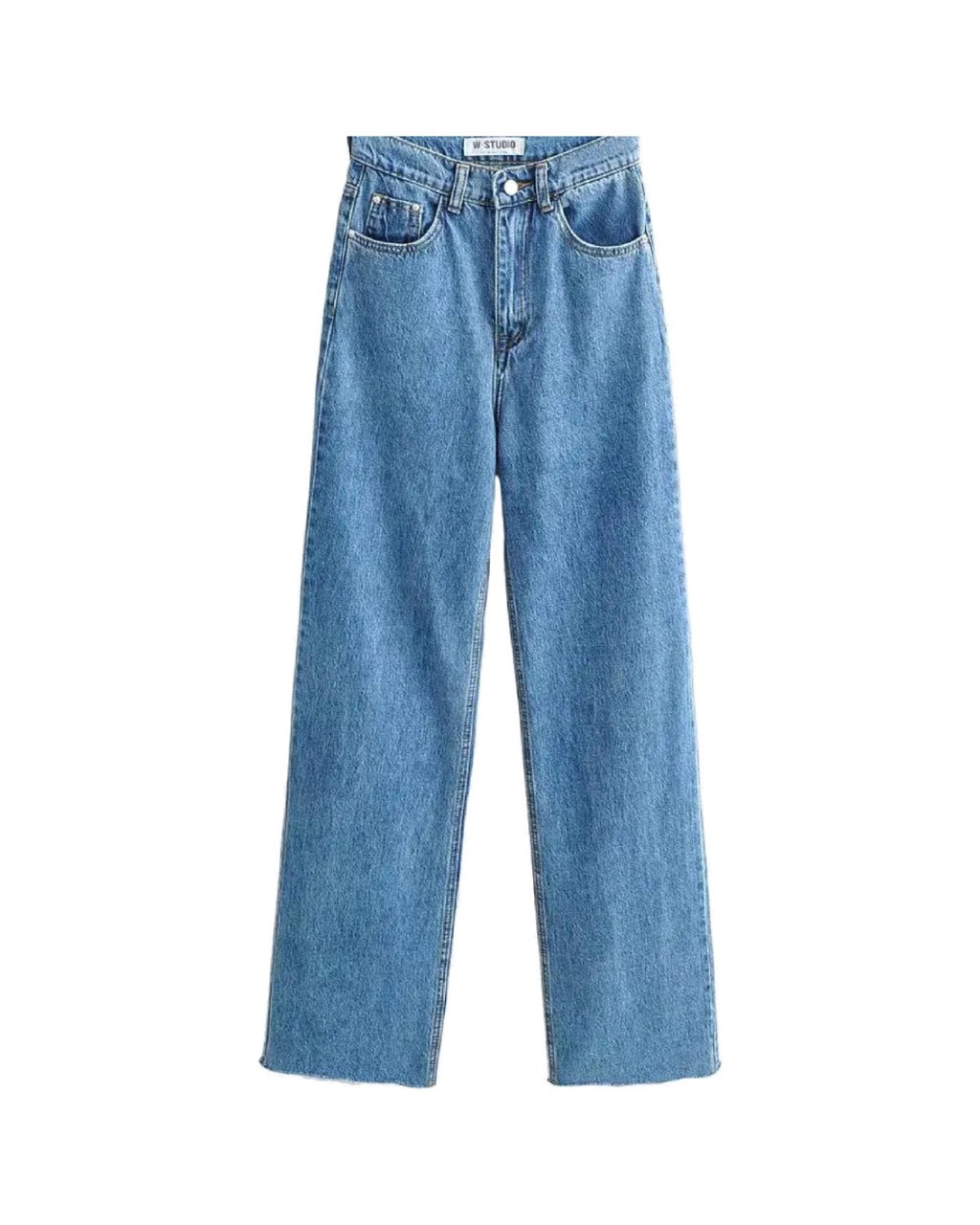 Jean taille haute jambe droite