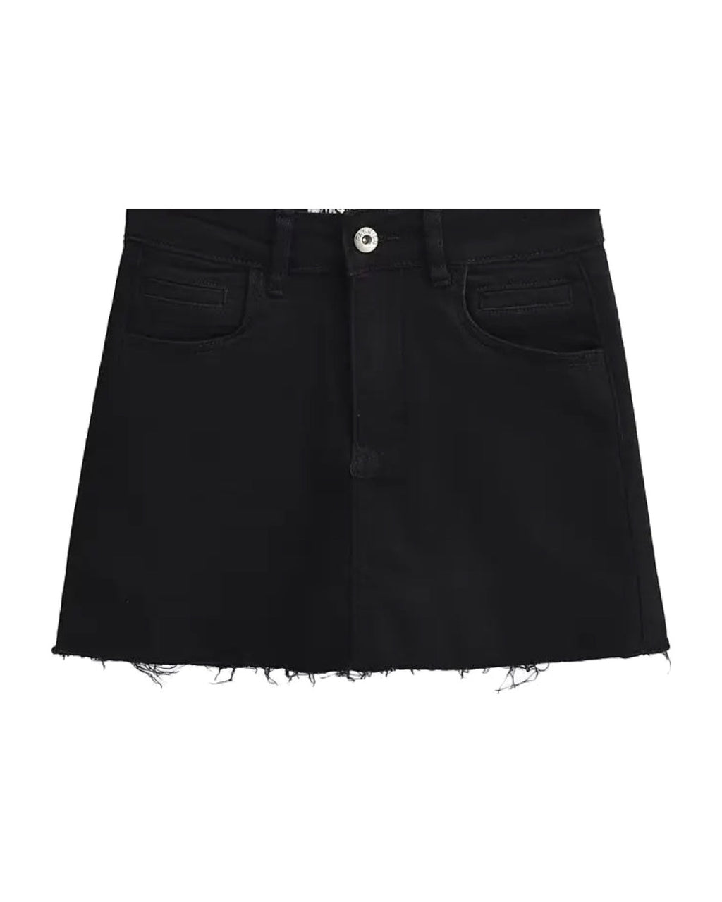 Mini-jupe en jean taille haut Ourlet effiloché