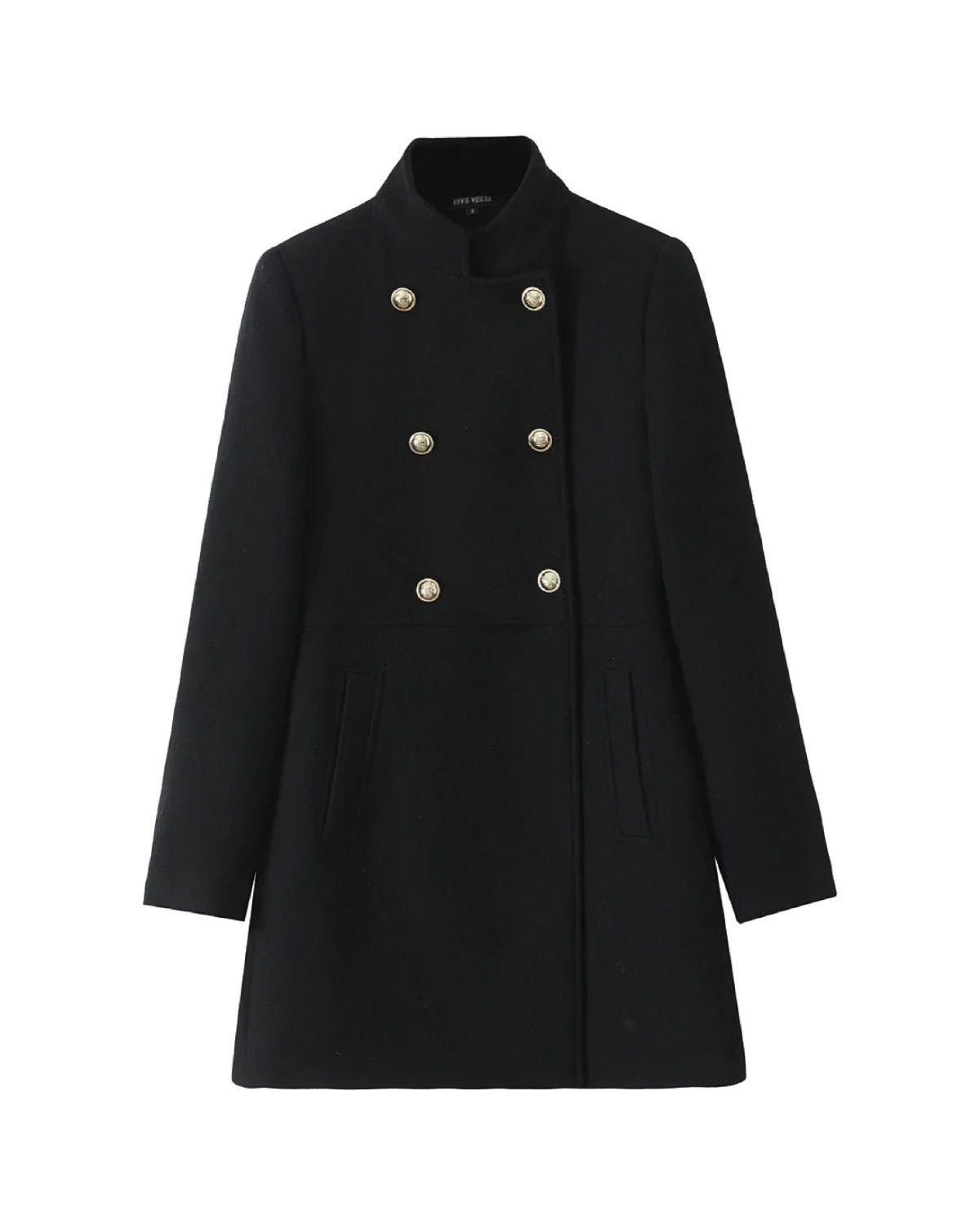 Manteau croisé col officier