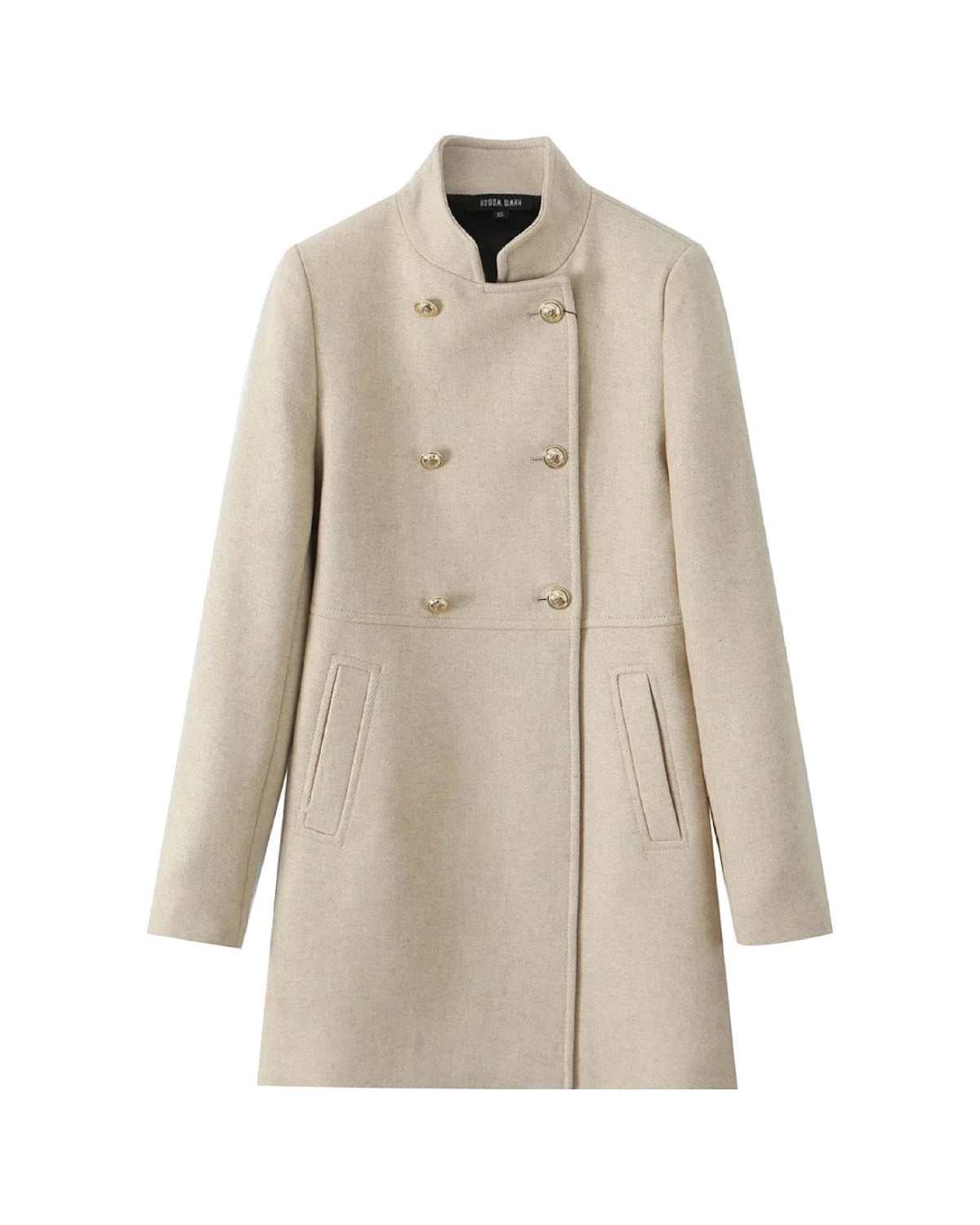 Manteau croisé col officier