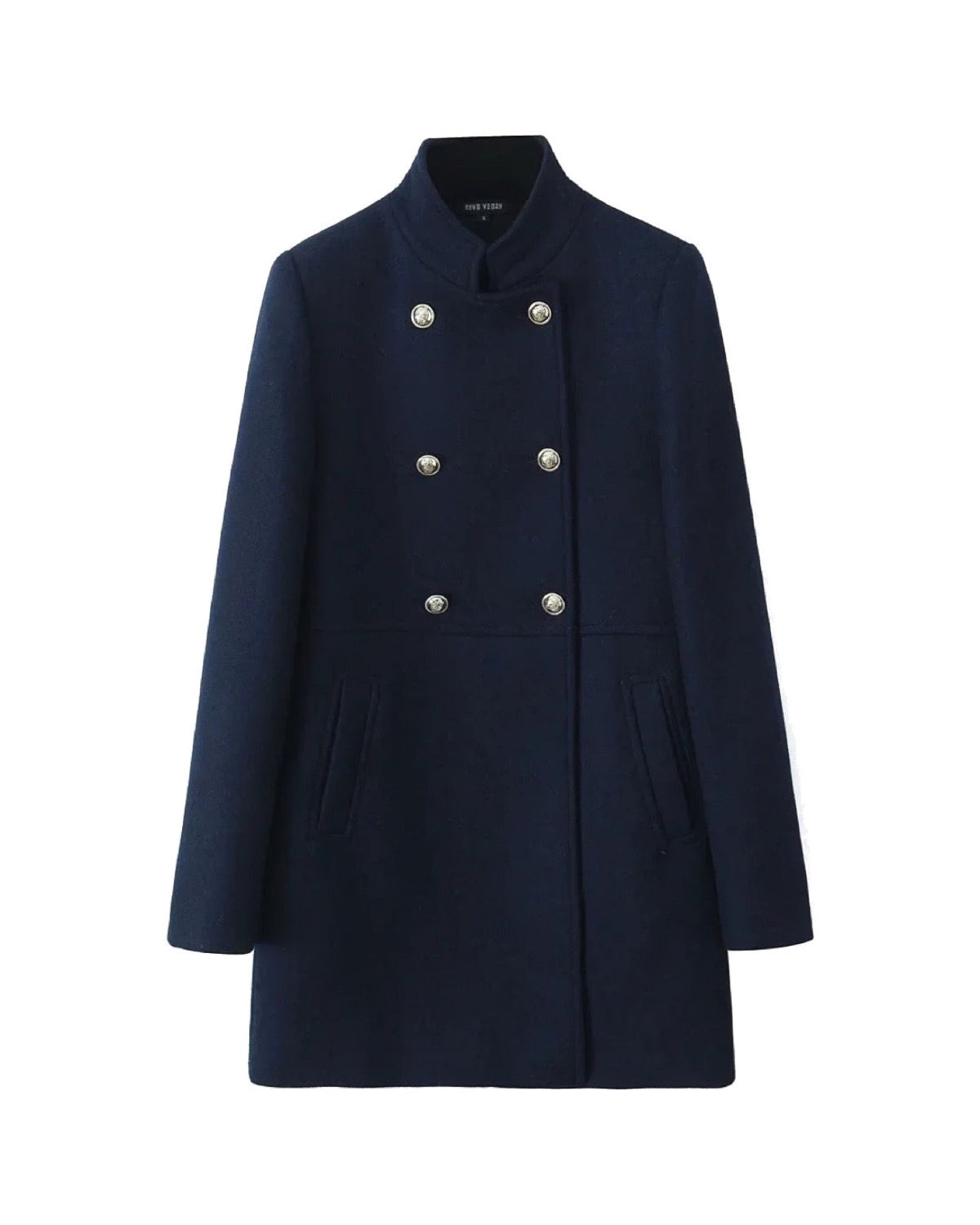 Manteau croisé col officier