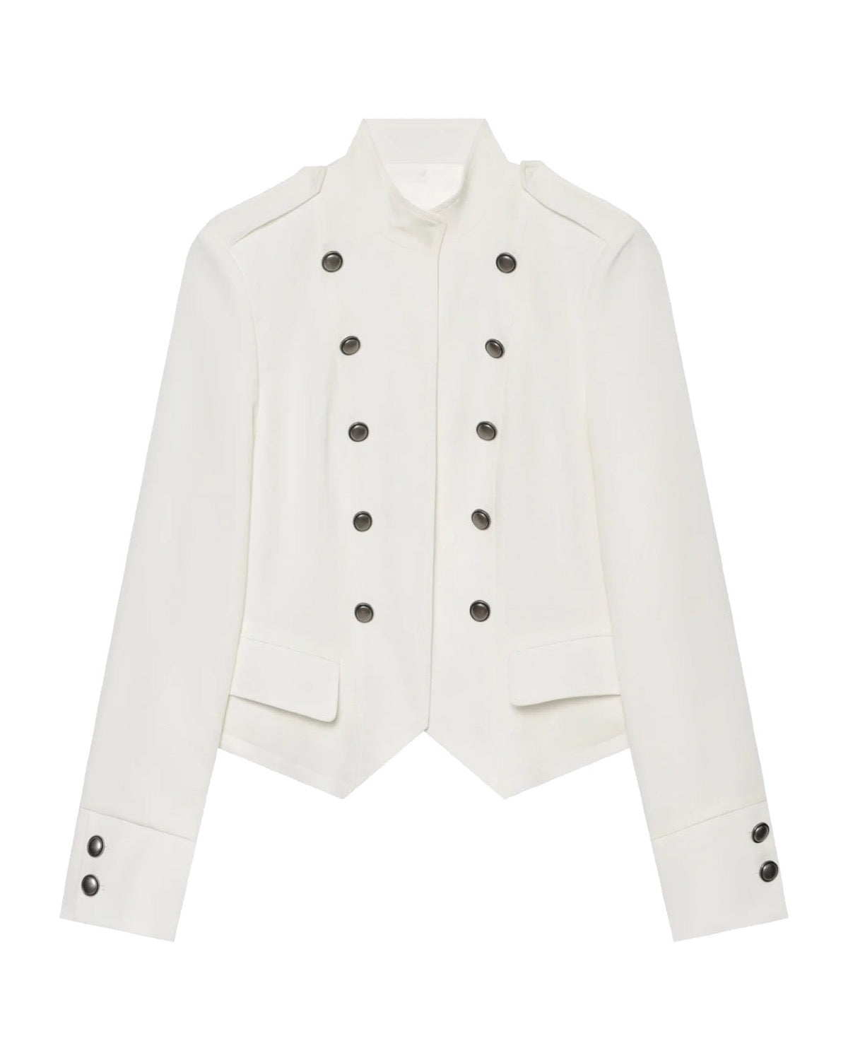 Blazer court style militaire Col montant  Double boutonnage