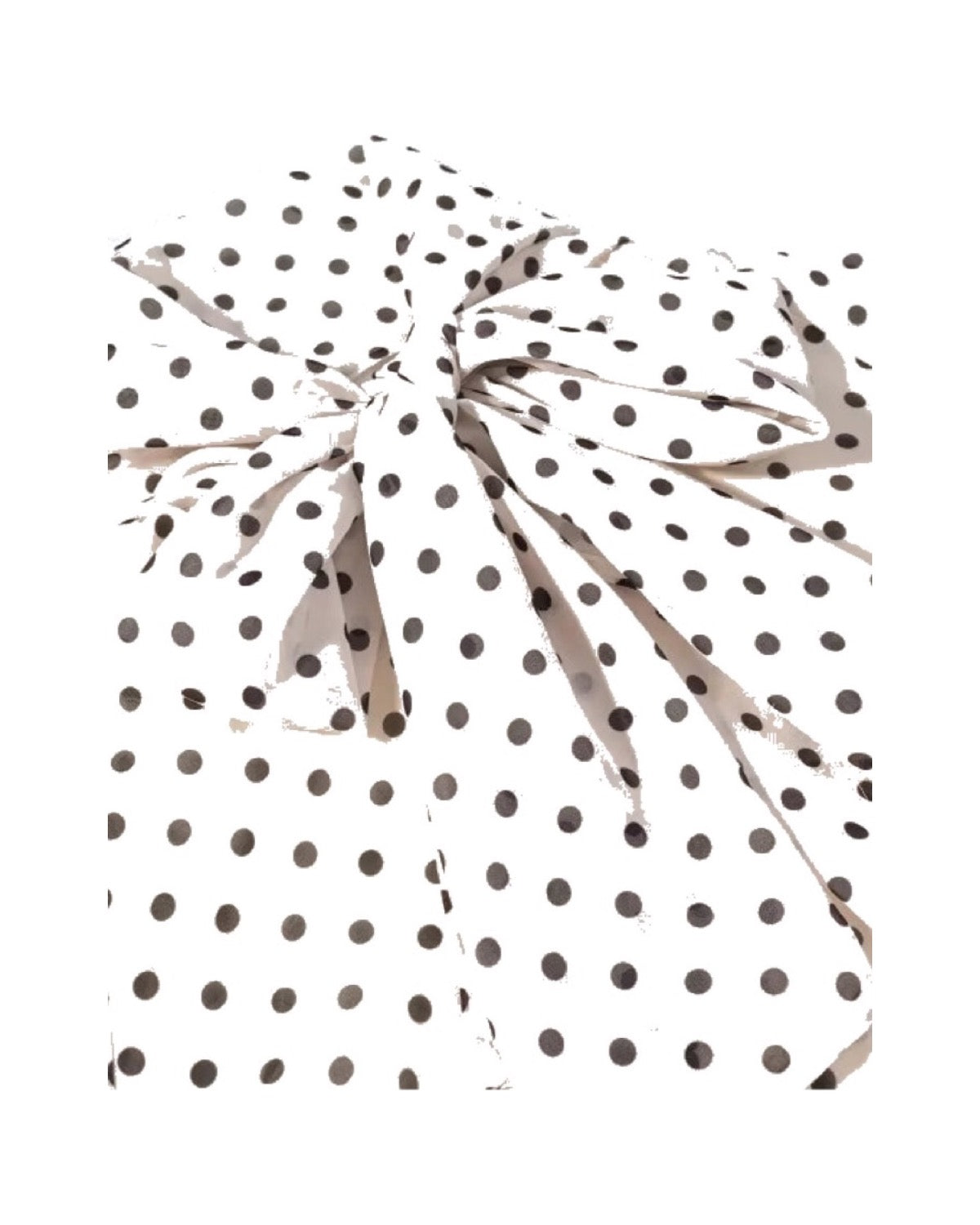 Blouse à pois en mousseline Nœud lavallière  Manches bouffantes