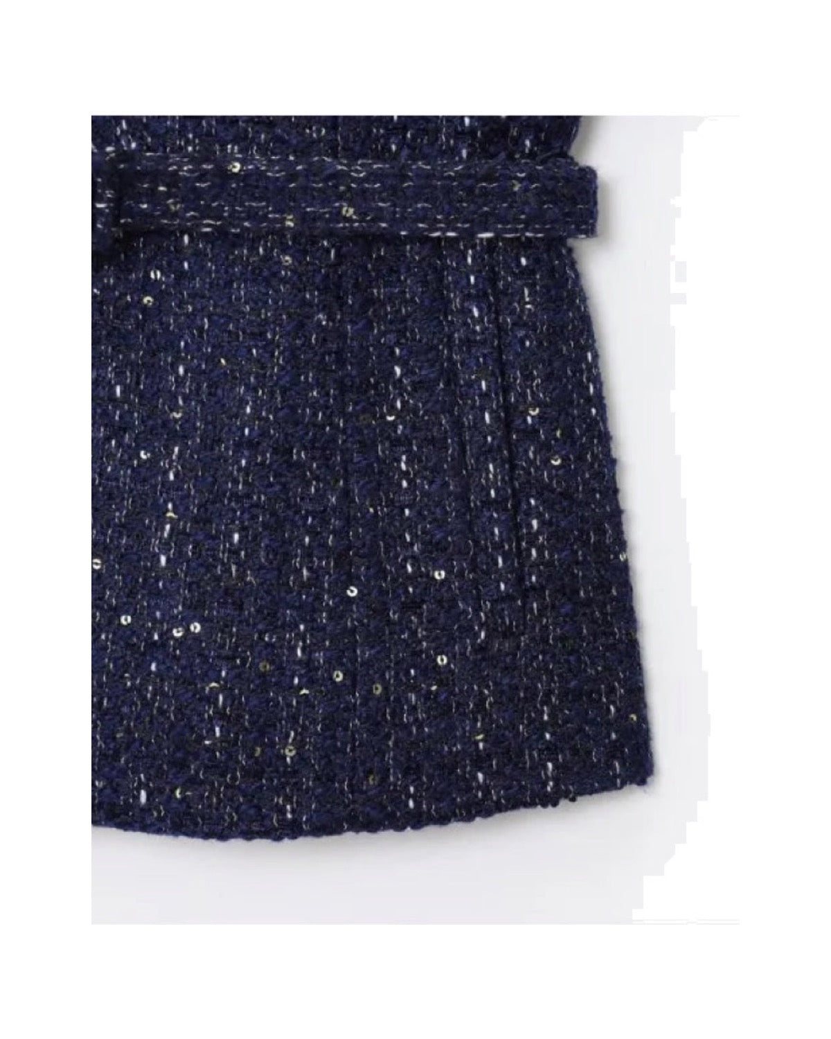 Veste courte en tweed à sequins Boutons dorés
