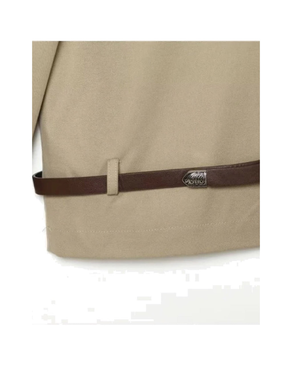 Trench court à double boutonnage Ceinture à la taille Épaulettes