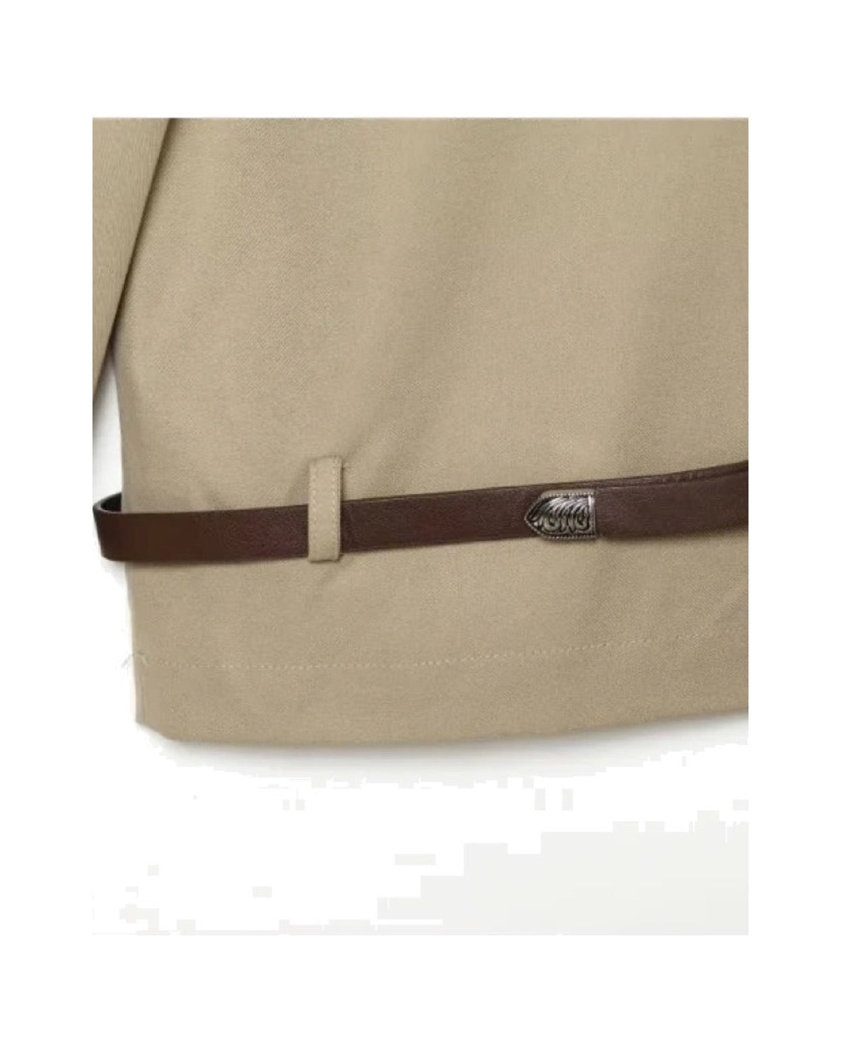 Trench court à double boutonnage Ceinture à la taille Épaulettes